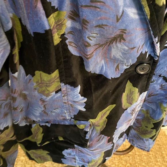 Caribbean Joe Large Floral Print Velvet Blazer Jacket 16 - Picture 7 of 11